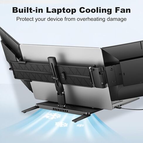 DEPGI 14" Laptop Screen Extender, 1200P FHD One Cable Connect Portable Triple Monitor, Dual Screen Monitor Fits 13"-17.3" Laptop with Stand for MacOS/Windows in Saudi Arabia