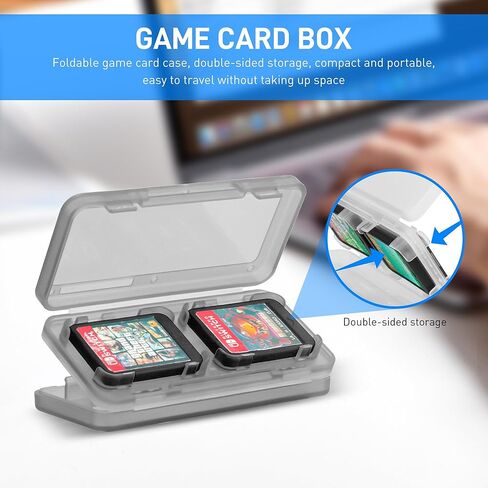 GLDRAM Black Carrying Case for Nintendo Switch, 11 in 1 Accessories Bundle with Portable Switch Travel Bag, Clear Protective Skin Cover, 2 Mini Swich Card Holder, Screen Protector & 10 Thumb Grips in Saudi Arabia