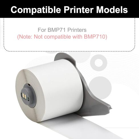 M7C-2000-595-WT Compatible for Brady All Weather Permanent Adhesive Vinyl Label Tape for BMP71 Printers - 2" x 50', White in Saudi Arabia