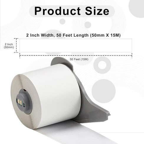 M7C-2000-595-WT Compatible for Brady All Weather Permanent Adhesive Vinyl Label Tape for BMP71 Printers - 2" x 50', White in Saudi Arabia