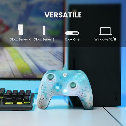 GameSir T7 Pro Floral Wired Controller for Xbox Series X|S, Xbox One, Windows 10/11 & Steam, Hall Effect Sticks & Triggers, 2 Back Buttons, Dynamic RGB, Floral Matte Design, Ergonomic, 3.5mm Audio (Renewed) in Saudi Arabia