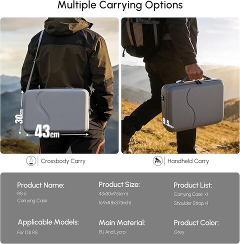 حقيبة حمل الصور من STARTRC لملحقات DJI RS 5، حقيبة تخزين محمولة من جلد البولي يوريثان لـ DJI Ronin RS5 Gimbal للسفر في الهواء الطلق in Kuwait