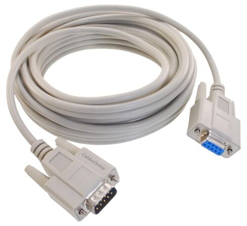 CablesOnline, 25 Feet DB9 Male to DB9 Female 9-Conductor Fully-Wired Straight-Through Serial RS232 Extension Cable, S-3025 in Saudi Arabia