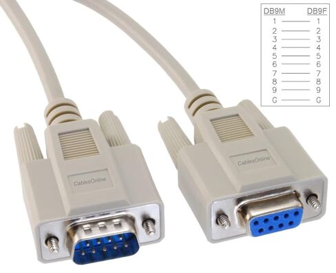 CablesOnline, 25 Feet DB9 Male to DB9 Female 9-Conductor Fully-Wired Straight-Through Serial RS232 Extension Cable, S-3025 in Saudi Arabia