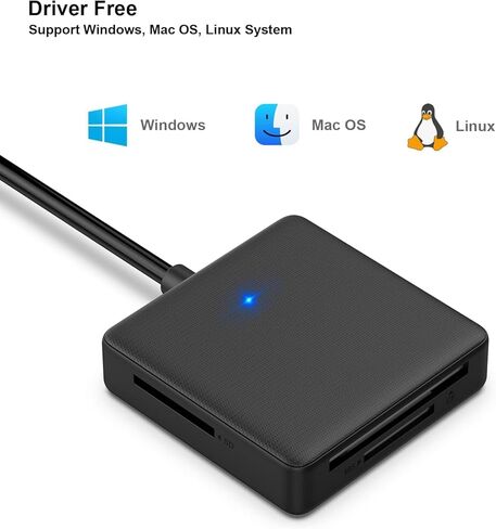 Memory Card Reader, 4in1 USB 3.0 and USB-C to SD Micro SD MS CF Card Reader Adapter, 4 Cards Simultaneously Read and Write, Compatible with iPhone 15 Series, MacBook Pro/Air 2023, and More in Saudi Arabia