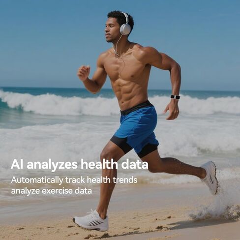 أحدث سوار لتتبع اللياقة البدنية بدون شاشة لعام 2026، يمكن ارتداؤه لتتبع النشاط والنوم مع مزامنة التطبيقات، حزام لياقة خفيف الوزن مقاوم للماء للرجال والنساء (أسود) in Kuwait