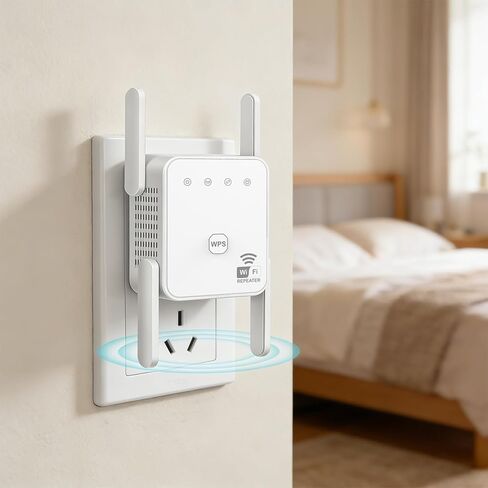 WiFi Extender Signal Booster Up to 4000 Sq.ft and 35 Devices | 2.4GHz High Speed WiFi Repeater with Ethernet Port - Eliminate Dead Zones with Wireless Internet Booster for Home, Black in Saudi Arabia
