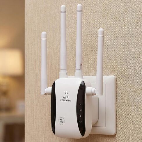 WiFi Extender, Wireless Signal Booster & Range Repeater, Mini WiFi Amplifier for Home, 1200Mbps Stable Wall-Penetrating Network Coverage in Saudi Arabia