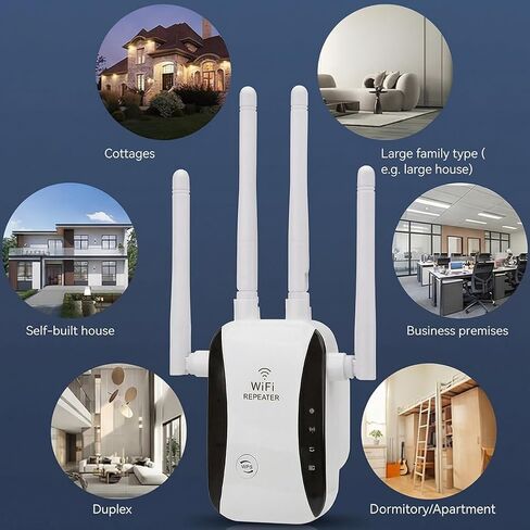 WiFi Extender, Wireless Signal Booster & Range Repeater, Mini WiFi Amplifier for Home, 1200Mbps Stable Wall-Penetrating Network Coverage in Saudi Arabia