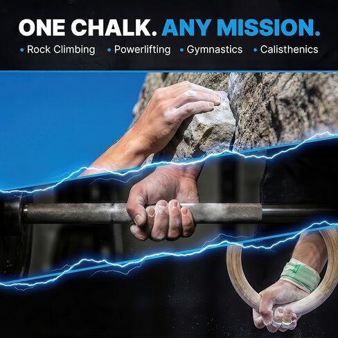Climbing Chalk 200g Premium Powder, Performance Friction Gymnastics Chalk 100% Magnesium - Ultra Grip for Lifting, Rock Climbing, Gym, Weights & More! Long Lasting & Skin Friendly in Saudi Arabia