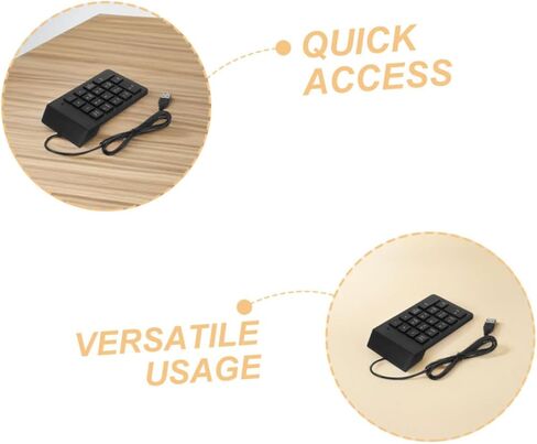 KALLORY 2 قطعة لوحة مفاتيح رقمية USB 18 مفتاحًا لوحة أرقام صغيرة صامتة لوحة مفاتيح المحاسبة المالية لأجهزة الكمبيوتر المحمول والكمبيوتر المكتبي والمكتبي in Saudi Arabia