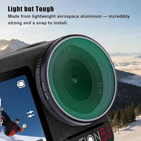 GREEN.L DJI Action 3 4 5 Pro ND Filter, Push-in Fit Variable ND Filter for DJI Osmo Action 5 Pro/4/3, HD Optical Glass, 16-Layer Anti-Reflection Coating, No Vignetting, Enhances Motion Blur in Saudi Arabia