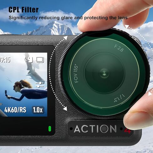 GREEN.L DJI Action 3 4 5 Pro ND Filter, Push-in Fit Variable ND Filter for DJI Osmo Action 5 Pro/4/3, HD Optical Glass, 16-Layer Anti-Reflection Coating, No Vignetting, Enhances Motion Blur in Saudi Arabia
