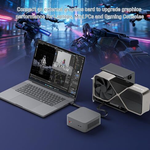 OwlTree PCIe 4.0 x4 64Gbps eGPU External Graphics Cards Dock, with OCuLink SFF-8612 8311 to PCIe x16 and SFF-8611 Male Cable 50cm, Supports GPU Laptop MIni PC Standard ATX Power Supply in Saudi Arabia