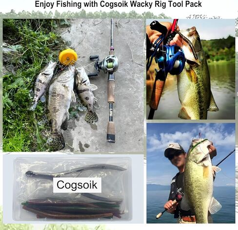 Wacky Worm O-Ring Tool Kit with Stainless Steel Wacky Rig Pliers-180PCS Heavy Duty Silicone Bait Protector+8 Bonus Worms-Prevents Bass Ripping, Quick Install Tool for Senko Neko Finesse Rig in Saudi Arabia