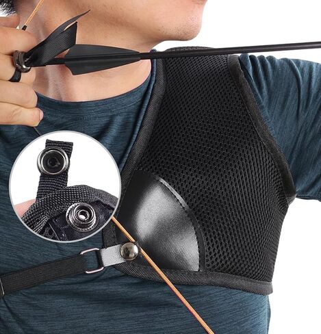 Cifupy Archery Chest Guard Men Women Nylon Mesh Archery Chest Protector, Free Size Outdoor Shooting Hunting Chest Protector Archery Breast Guard Archery Shoulder Guard Blue/Black/Red in Saudi Arabia