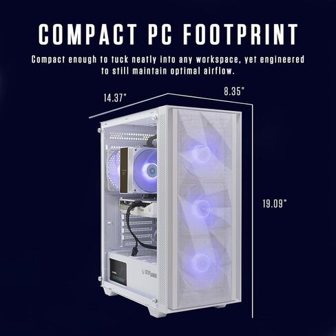 كمبيوتر سطح المكتب ZOTAC MEK للألعاب، NVIDIA GeForce RTX 5060 8GB GDDR7، AMD Ryzen 5 9600X حتى 5.4 جيجا هرتز، 16 جيجا DDR5، 1 تيرابايت NVMe SSD، 650W 80+ Gold PSU، WiFi 6E، بلوتوث 5.3، Windows 11 Home، أبيض in Saudi Arabia