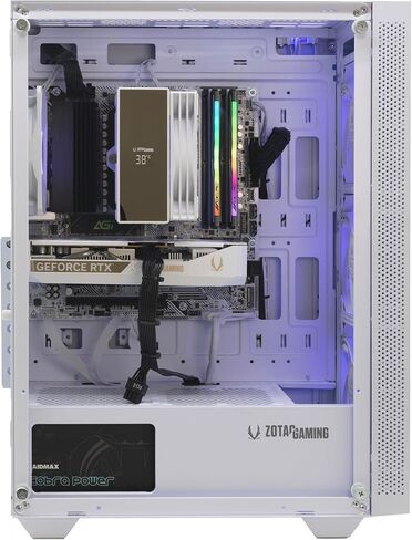 كمبيوتر سطح المكتب ZOTAC MEK للألعاب، NVIDIA GeForce RTX 5060 8GB GDDR7، AMD Ryzen 5 9600X حتى 5.4 جيجا هرتز، 16 جيجا DDR5، 1 تيرابايت NVMe SSD، 650W 80+ Gold PSU، WiFi 6E، بلوتوث 5.3، Windows 11 Home، أبيض in Saudi Arabia