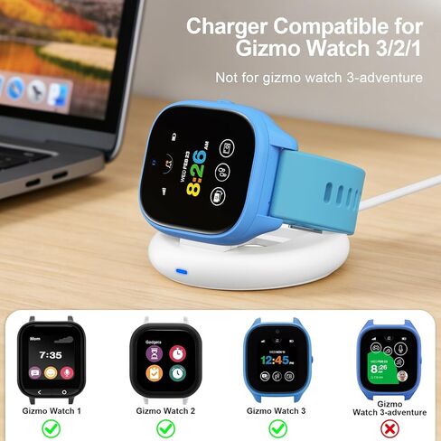 شاحن قابل للطي متوافق مع ساعة Gizmo 3/2/1، منصة شحن بديلة مغناطيسية محمولة مع كابل USB بطول 2.75 قدم لساعة Gizmo للأطفال، أبيض (ليس لـ Gizmo 3-Adventure) in Saudi Arabia