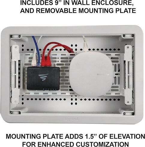 Legrand On-Q 9" in-Wall Media Box + 12-Port Cat6 Network Interface Module Bundle – Recessed Structured Wiring Enclosure with Mini Patch Panel for Home Networking in Saudi Arabia