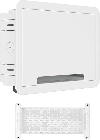 حاوية وسائط مدمجة في الحائط مقاس 9 بوصات من Legrand On-Q + حزمة وحدة واجهة شبكة Cat5e ذات 8 منافذ - صندوق أسلاك منظم مجوف مع لوحة توزيع إيثرنت in Saudi Arabia