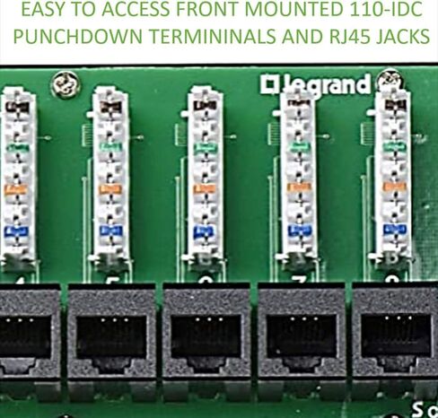 حاوية وسائط مدمجة في الحائط مقاس 9 بوصات من Legrand On-Q + حزمة وحدة واجهة شبكة Cat5e ذات 8 منافذ - صندوق أسلاك منظم مجوف مع لوحة توزيع إيثرنت in Saudi Arabia