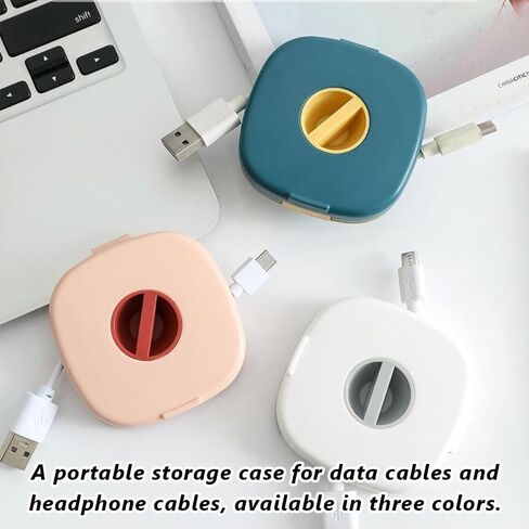 3-Pack Cable Organizer & Winder Multi-Function Portable Organizer & Phone Stand Blue/White/Pink Set in Saudi Arabia
