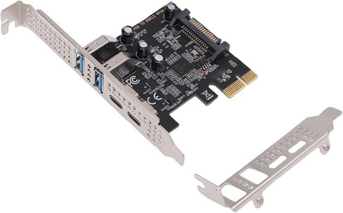 Zunate PCIe USB 3.2 Gen 1 Expansion Card, 5Gbps High Speed Adapter with 2 USB Type C and Type A Ports for Desktop PC and OS X Systems in Saudi Arabia
