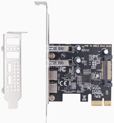Type C USB 3.2 Gen1 5Gbps PCIE Card Adapter PCI Express Board 2xUSB A Port+2xType-C Port/USB3.2 PCI-E Expansion Card in Saudi Arabia
