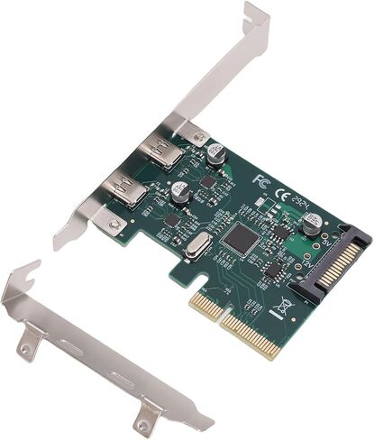 Diyeeni 10Gbps PCIE USB C 3.1 Gen 2 Card, 2 Port PCle to USB C Expansion Card, PCI Express 3.0 x4 Adapter for Desktop PC, SSD Enclosures, Workstations, File Backup in Saudi Arabia