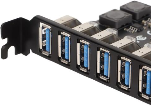 بطاقة توسيع PCIe إلى USB 3.0 7 منافذ - بطاقة نقل بيانات بسرعة 5 جيجابت في الثانية لنظام التشغيل Windows، شريحة VIA مع أجهزة USB 2.0 و1.1 متوافقة مع الإصدارات السابقة in Kuwait