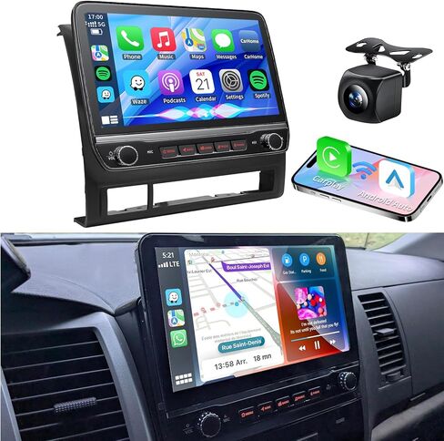 10.1 inch Car Radio Stereo Upgrade for Toyota Tacoma 2005-2015 with Wireless CarPlay/Android Auto/Touch Screen/SWC/GPS Navigation/BT/WiFi FM Backup Camera Physical Button Volume Knob in Saudi Arabia