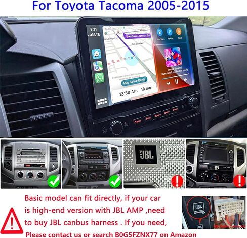 10.1 inch Car Radio Stereo Upgrade for Toyota Tacoma 2005-2015 with Wireless CarPlay/Android Auto/Touch Screen/SWC/GPS Navigation/BT/WiFi FM Backup Camera Physical Button Volume Knob in Saudi Arabia
