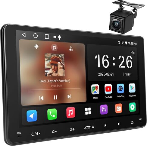 ATOTO A5L 9 بوصة Double-DIN Android Car Stereo Wireless CarPlay Android Auto، توصيل Wi-Fi/USB، ملاحة GPS، راديو السيارة الذي يعمل بالذكاء الاصطناعي، 24EQ، رابط المرآة، HD LRV، كاميرا احتياطية، ترقية OTA in Kuwait