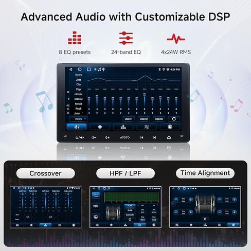 ATOTO A5L 9 بوصة Double-DIN Android Car Stereo Wireless CarPlay Android Auto، توصيل Wi-Fi/USB، ملاحة GPS، راديو السيارة الذي يعمل بالذكاء الاصطناعي، 24EQ، رابط المرآة، HD LRV، كاميرا احتياطية، ترقية OTA in Kuwait