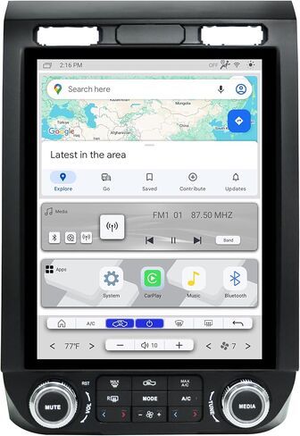 راديو سيارة Android 13 لسيارة Ford F150 2015-2020 و2017-2022 F250/F350/F450، Qualcomm 8-Core 4GB+64GB، Wireless CarPlay Android Auto، GPS Navigation، Bluetooth، DSP، AM/FM، SWC، WiFi in Kuwait