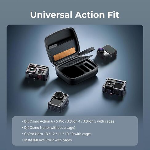 SMALLRIG Action Camera Bag for DJI Osmo Action 6/5 Pro, Camera Case can hold 4 TF cards, 2 Batteries, 1 Action Camera with Cage and 1 Adapter, for GoPro Hero 13/12/11/10, for Insta360 Ace Pro 2-5917 in Saudi Arabia