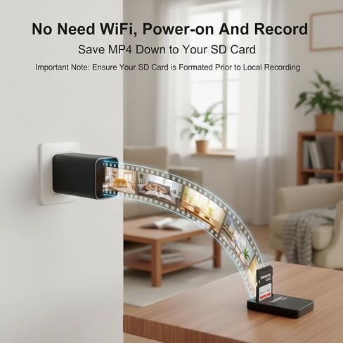 كاميرا أمان بمنفذ حائط 4K UHD، كاميرا شاحن USB، نقطة اتصال WiFi6 وAP، تسجيل طويل الأمد، مشاركة أجهزة متعددة، بدون صوت in Kuwait