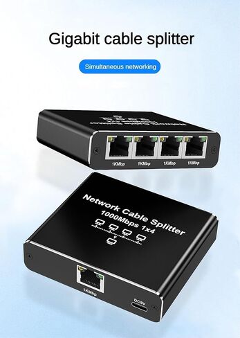 موزع شبكة جيجابت إيثرنت من 1 إلى 4، مقسم كابل الشبكة بسرعة 1000 ميجا بت في الثانية RJ45 1 في 4 مخرج، محول LAN بـ 4 منافذ لجهاز التوجيه والكمبيوتر الشخصي والتلفزيون الذكي والكاميرا والتوصيل والتشغيل، وغطاء معدني، وتوسيع منافذ الإنترنت السلكية in Saudi Arabia
