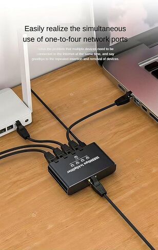 موزع شبكة جيجابت إيثرنت من 1 إلى 4، مقسم كابل الشبكة بسرعة 1000 ميجا بت في الثانية RJ45 1 في 4 مخرج، محول LAN بـ 4 منافذ لجهاز التوجيه والكمبيوتر الشخصي والتلفزيون الذكي والكاميرا والتوصيل والتشغيل، وغطاء معدني، وتوسيع منافذ الإنترنت السلكية in Saudi Arabia