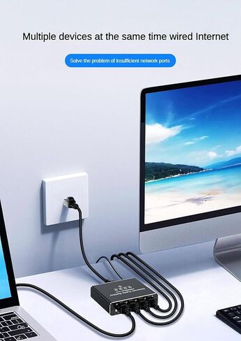 موزع شبكة جيجابت إيثرنت من 1 إلى 4، مقسم كابل الشبكة بسرعة 1000 ميجا بت في الثانية RJ45 1 في 4 مخرج، محول LAN بـ 4 منافذ لجهاز التوجيه والكمبيوتر الشخصي والتلفزيون الذكي والكاميرا والتوصيل والتشغيل، وغطاء معدني، وتوسيع منافذ الإنترنت السلكية in Saudi Arabia