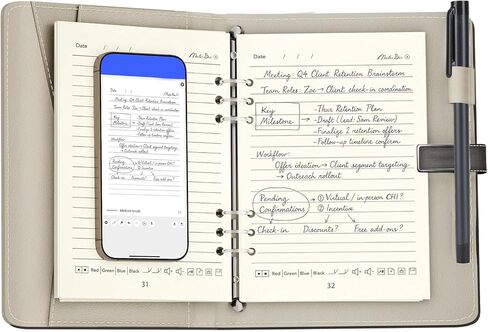 Digital Smart Pen and Notebook Set, Handwriting to Text Real Time Sync with OCR Audio Recording, Smart Writing Set for Learning Work Drawing Note Taking in Saudi Arabia