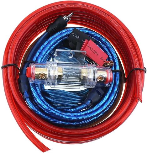 مجموعة أسلاك أمبير، مجموعة واحدة 350 كور 4 مربعات PVC + الألومنيوم المغطى بالنحاس، مضخم طاقة السيارة، خط الصوت، مكبر الصوت، كابلات الطاقة مع بدلة فيوز وحامل فيوز 60 أمبير in Saudi Arabia