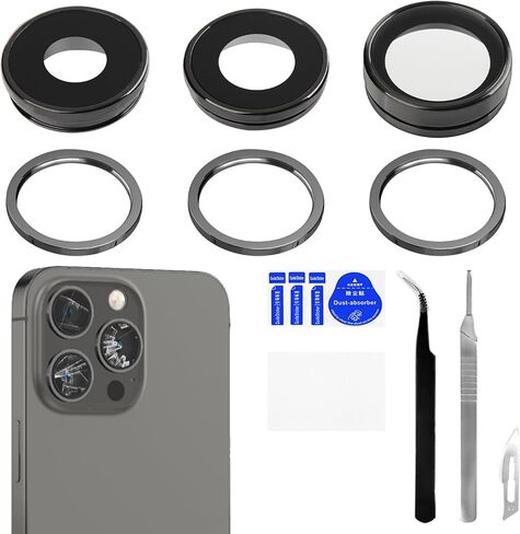 for iPhone 13 Pro Camera Lens Glass with Frame Replacement Rear Camera Back Camera Lens Metal Frame Cover Replace with Full Repair Tools Kit Model: A2638 A2483 A2636 A2639 A2640 in Saudi Arabia
