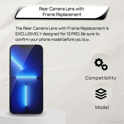 for iPhone 13 Pro Camera Lens Glass with Frame Replacement Rear Camera Back Camera Lens Metal Frame Cover Replace with Full Repair Tools Kit Model: A2638 A2483 A2636 A2639 A2640 in Saudi Arabia