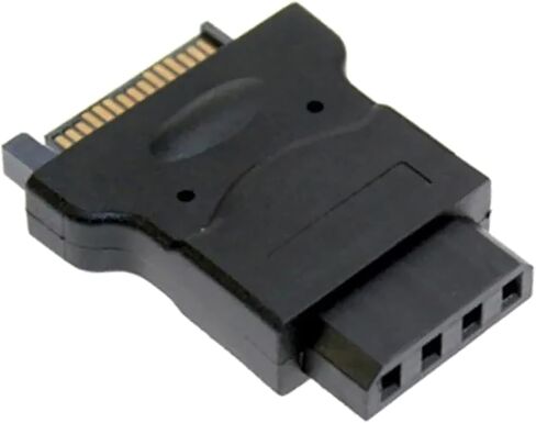 محول SATA15Pin ذكر إلى كبير 4Pin أنثى، 15Pin ذكر قابس طاقة إلى 4pin قرص صلب محول طاقة محول سهل الاستخدام in Saudi Arabia