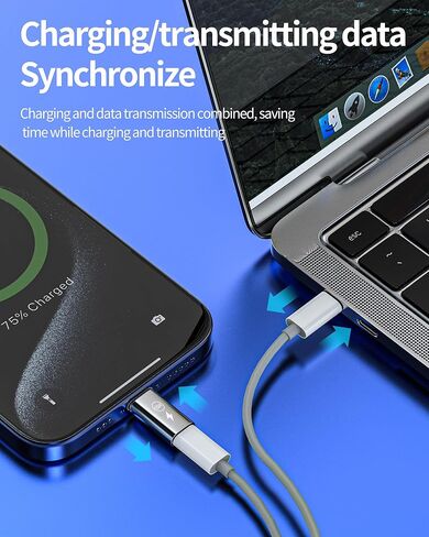 65W Lightning Female to USB C Male Adapter (3 Pack) for Apple for iPhone 16 15 Pro Max for iPad Compatible for Samsung Type C Charging Adaptor Charger Cable Port Converter Android Cables Connector in Saudi Arabia