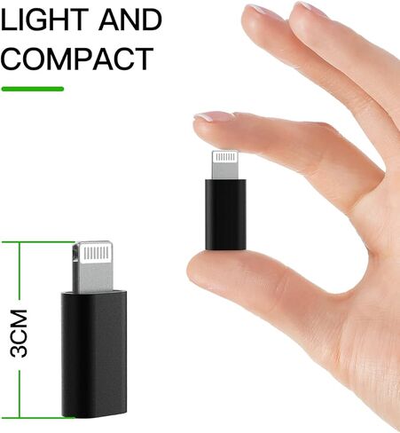 USB C Female to Lightning Male Adapter(3 Pack) Type C Port Charger Dongle Cable Charging Cord Connector for iPhone 14 13 12 11 Pro Max Mini Xs Plus X Xr for iPad Air 2018 Data Sync Converter in Saudi Arabia