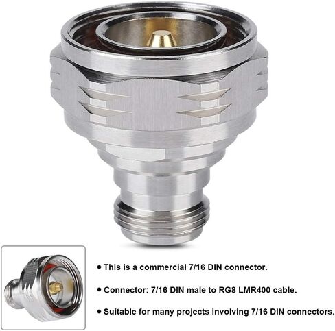 7/16 DIN Male to N Female RF RG8 LMR400 Cable Adapter Straight Connector Commercial Grade Brass Body Material Fast Assembly in Saudi Arabia