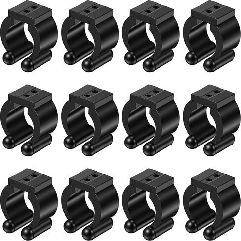 Bremorou 12Pcs Fishing Rod Clips Billiards Cue Clip Holders - Pool Cue Holder Clamps Snooker Cue Locating Clips Black Cue Clips with Screws for Fishing Billiards Snooker Pool Cue Locating Supplies in Saudi Arabia